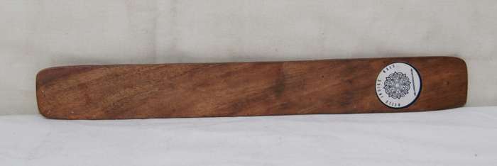 Vintage Wooden Incense Burner with Brass Elephant Inlay