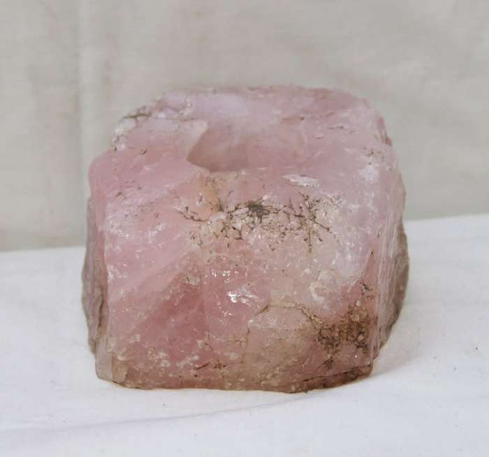 1.4kg Rose Quartz Candle Holder