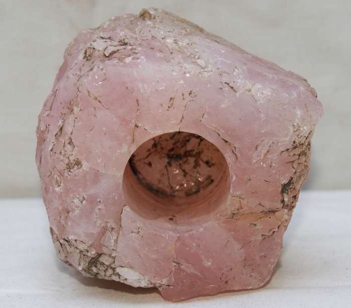 1.4kg Rose Quartz Candle Holder