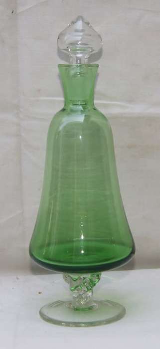 Vintage Emerald Venetian Glass Decanter