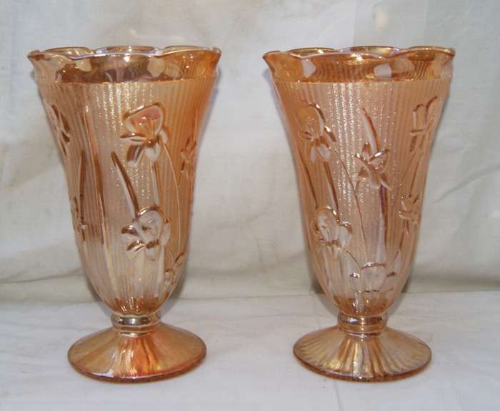 Pair of Carnival Glass Vases