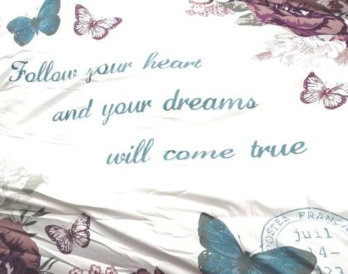 Follow your Heart Comforter Set (Double) 3pcs Reversible