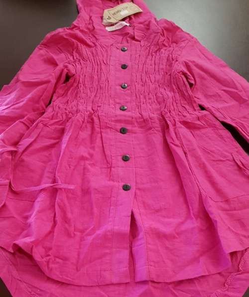 Pink Hooded Shirt with Front Buttons - Size 36