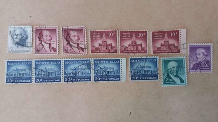 United states  of America 1955 - 1958  * 13 x stamps*
