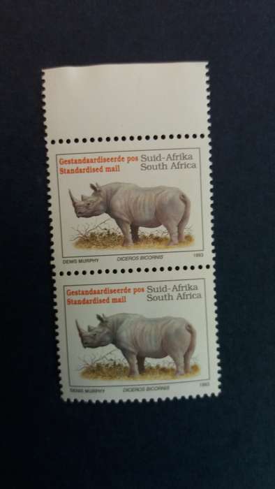 South Africa 1993 Endangered Fauna - Diceros Bicornis * Unused pair Stamp*