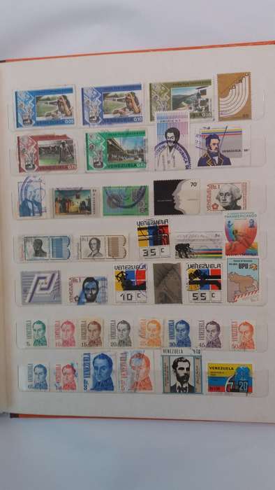 + 621 World Stamps from 1960s including RSA in Vintage Flying Eagle Album 16 Pages * 32x26x2*