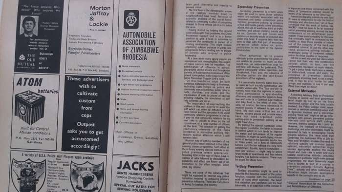 The Outpost Volume 57 No 7 July 1979 * Magazine of BSA Police - Salisbury Rhodesia*