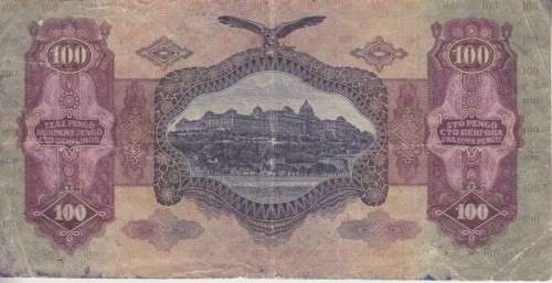 HUNGARY 100 PENGO 1930 P98 VF