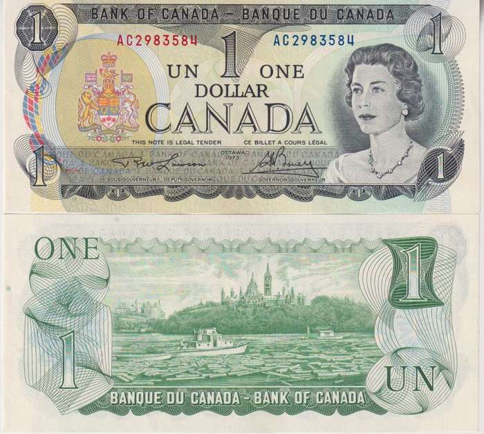 Canada 1 Dollar 1973 aUNC `AC` Lawson-Bouey