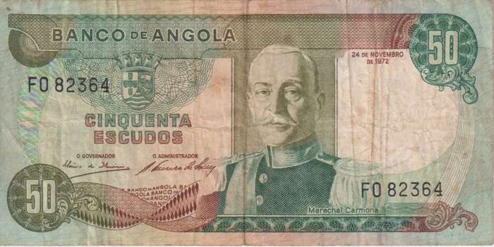 ANGOLA 50 ESCUDOS 1972 P100 VF