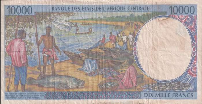 Central African Republic, GABON, 10,000 Francs, 2000 P405LF VF