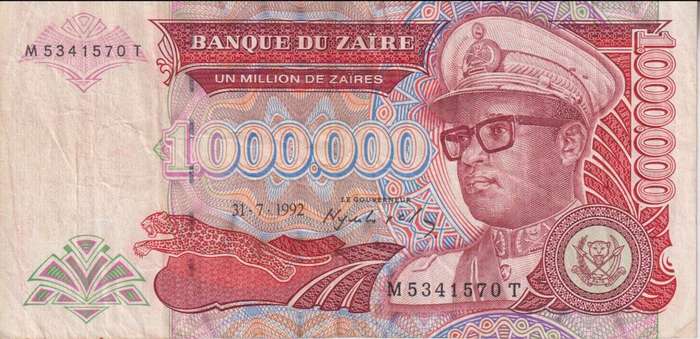Zaire 1000000 Zaires 1992  P. 44  VF