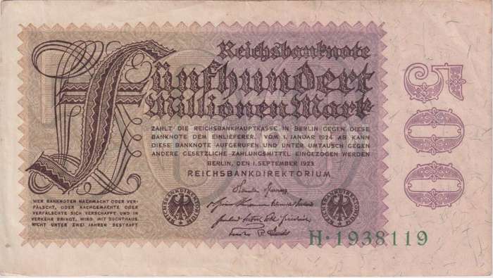 Germany 500 Mark 1923, P110 XF