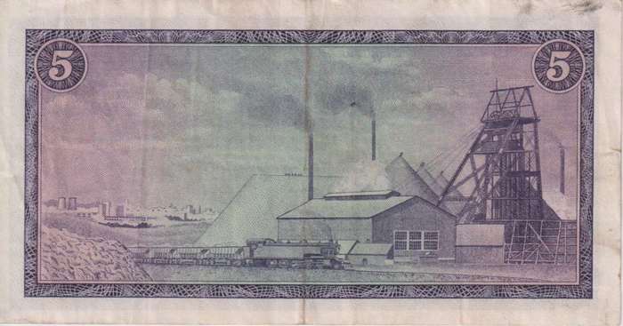 REPUBLIC OF SOUTH AFRICA - 5 RAND T.W.de Jongh F/207  1967  A/E 432 VF