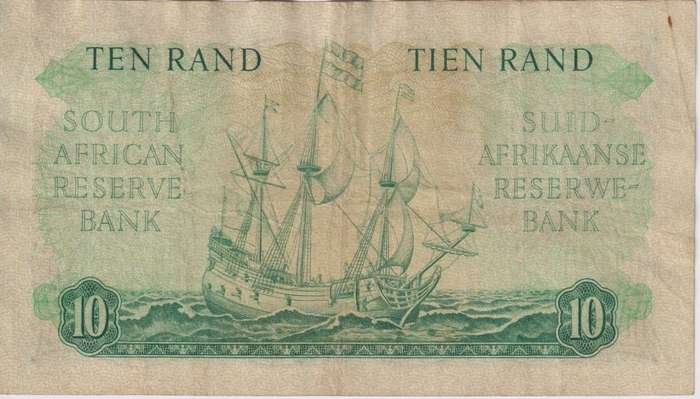 REPUBLIC OF SOUTH AFRICA - 10 RAND M.H. de Kock C/5  1961  E/A 495 XF