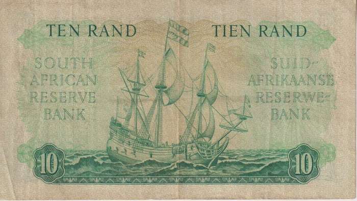 REPUBLIC OF SOUTH AFRICA - 10 RAND M.H. de Kock C/13  1961  E/A 495 VF