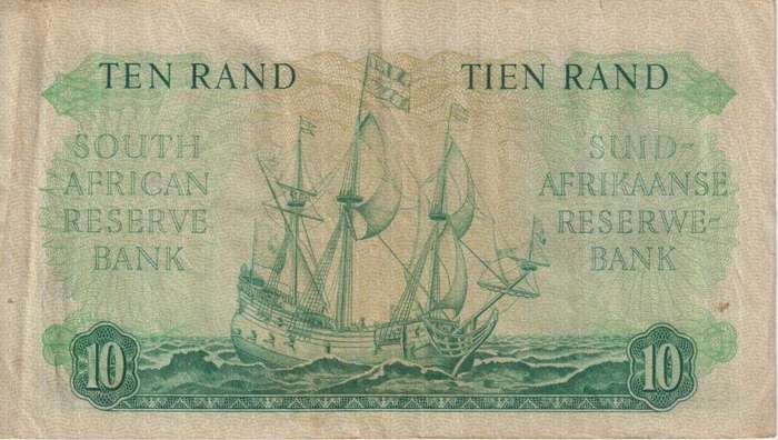 REPUBLIC OF SOUTH AFRICA - 10 RAND G.Rissik C/24  1962  A/E 498 VF