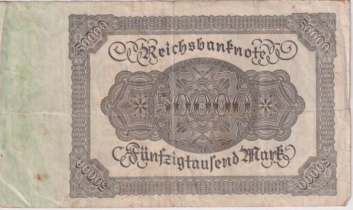 GERMANY 50,000 MARK REICHSBANKNOTE 1922 P80 VF (USED)