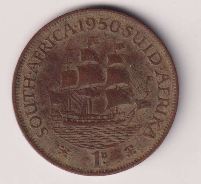 UNION OF SOUTH AFRICA - One Penny - King George VI 1950  Bronze