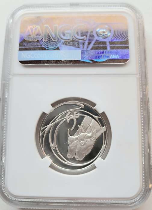 REPUBLIC OF SOUTH AFRICA - 2001 SILVER PROOF 5c BIG 5 - BUFFALO - NGC GRADED PF69 ULTRA CAMEO