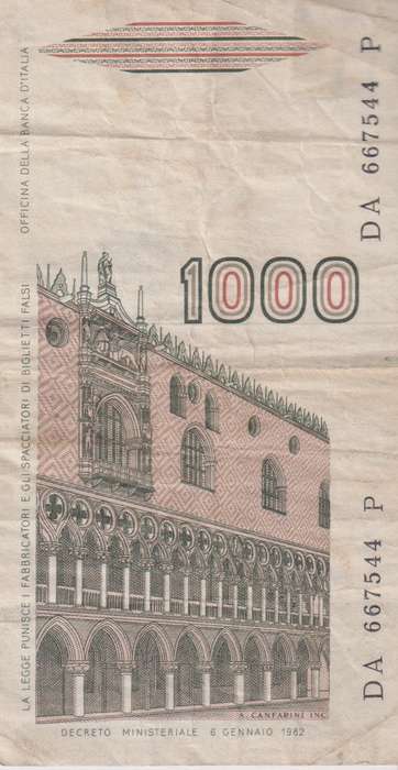ITALY 1000 Lire (Marco Polo) 1983-88 - P109 VF