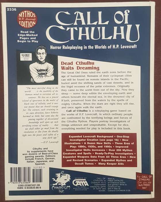 Call of Cthulhu (5th Ed) (Paperback)