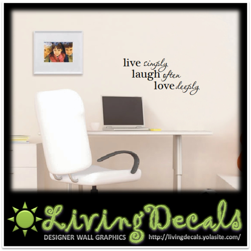 Vinyl Decals Wall Art Stickers - Live Simply (SMALL)