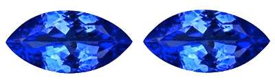1.91CT TANZANITE MATCHING PAIR [G.I.S.A.CERTIFIED] Intense Violet Blue (vB4/4), VVS