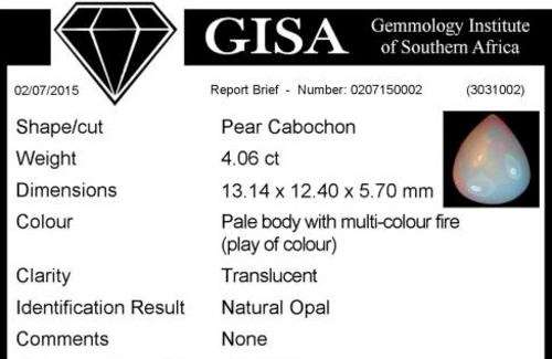 4.06ct Certified Opal