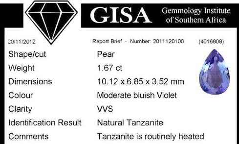 VIVID EXCEPTIONAL GISA CERTIFIED TANZANITE TANZANITE TANZANITE