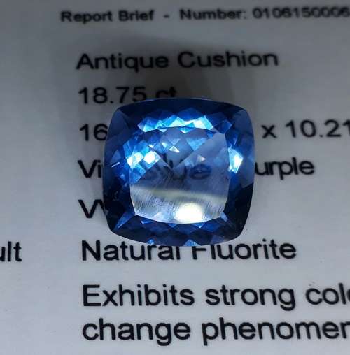 18.75ct rare Colour Changing Fluorite   G.I.S.A. Certified