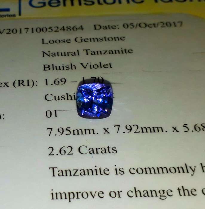 2.62CT CERTIFIED TANZANITE  [Grade: bV7/7]  * PREMIUM GRADE*
