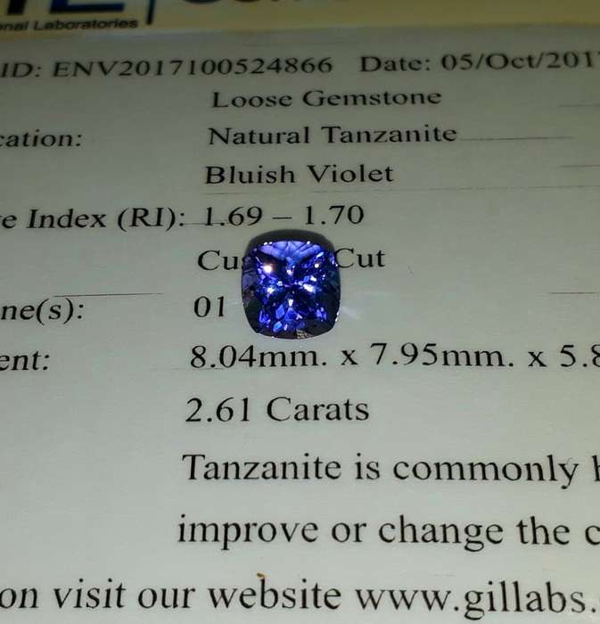 2.61CT Certified Tanzanite
