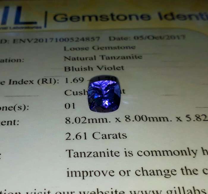 2.61CT CERTIFIED TANZANITE  [Grade: bV7/7]  * PREMIUM GRADE*