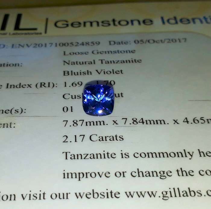 2.17CT Certified Tanzanite
