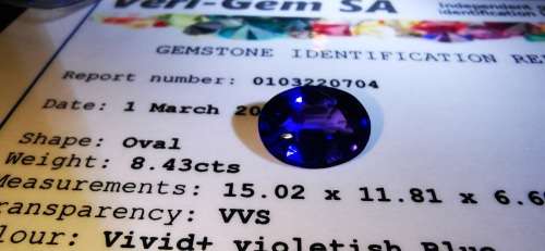 8.43CT TANZANITE * Certified Tanzanite *