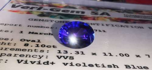 8.10CT TANZANITE * Certified Tanzanite *