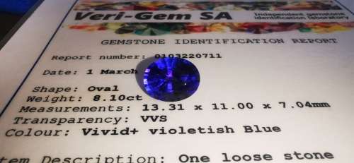 8.10CT TANZANITE * Certified Tanzanite *