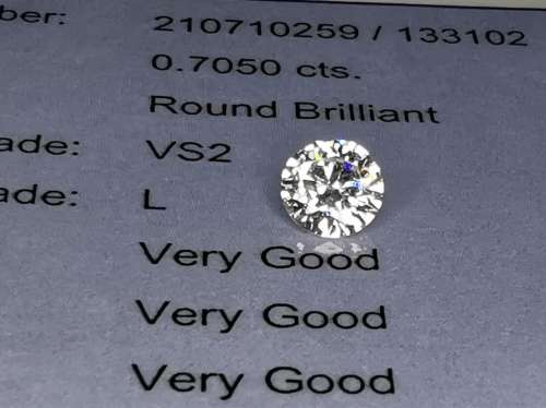* Diamond *   0.705CT Diamond [ EGL Certified ] Round Brilliant Cut  L  VS2