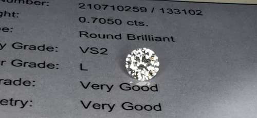 * Diamond *   0.705CT Diamond [ EGL Certified ] Round Brilliant Cut  L  VS2