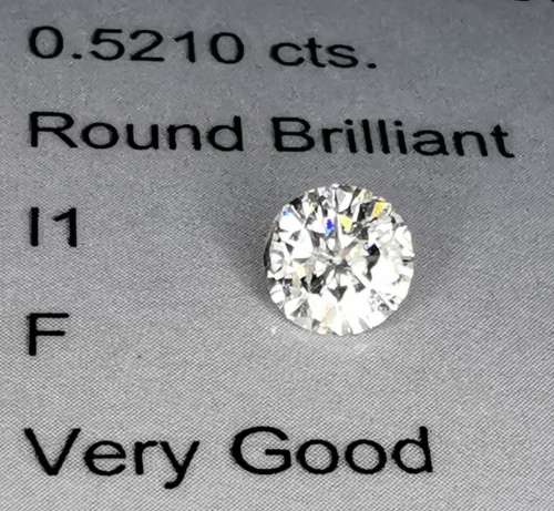 * Diamond *   0.521CT Diamond [ EGL Certified ] Round Brilliant Cut  L  VS2