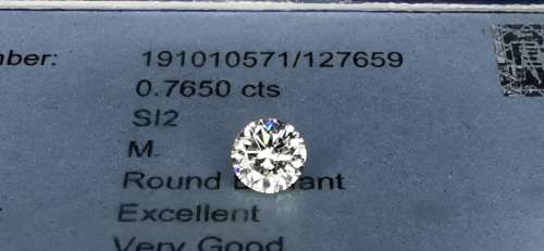 * Diamond *   0.765CT Diamond [ EGL Certified ] Round Brilliant Cut  M SI2