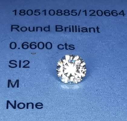 * Diamond *   0.66CT Diamond [ EGL Certified ] Round Brilliant Cut  M SI2