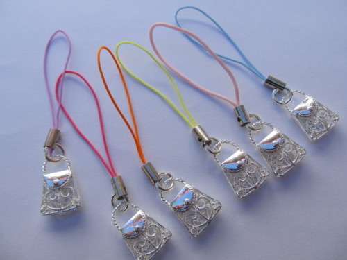 Handbag Charm Cellphone Charm Keyring Handbag Design Random String Colours 72mm