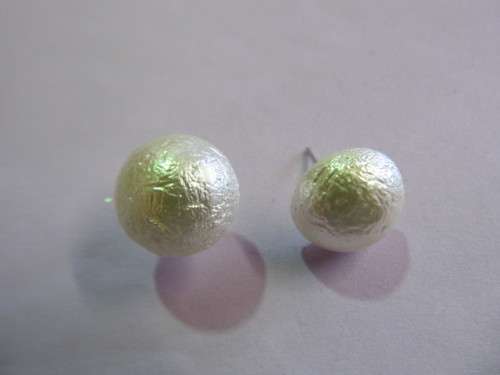 Earrings Faux Pearl Textured Pearl Cream 14mm