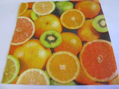 Decoupage Serviettes, Fruit Design, Orange, 1pc
