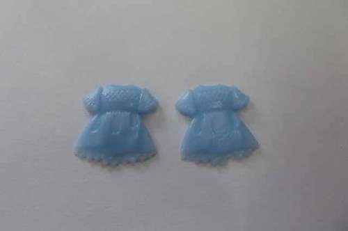 Embellishments, Plastic, Dress, Blue, 20mm, 2pc