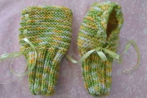 Handmade / Homemade, Sleeping Socks, Chrochet, Yellow And Green, Size - Medium, 1 Pair