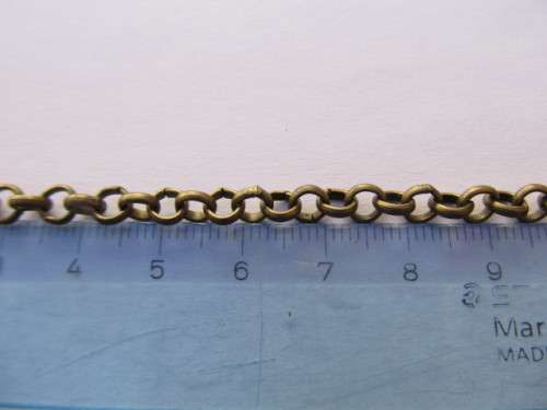Beading Supplies, Bronze Rolo Chain, Link Size 4,8mm, 1 x Meter - 1pc