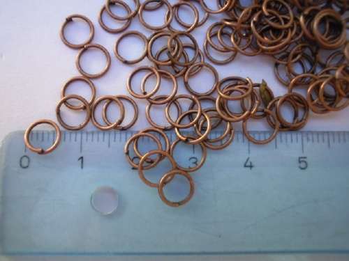 Jump Ring, Metal, Copper, 6mm, ±100pc / 5,7gr